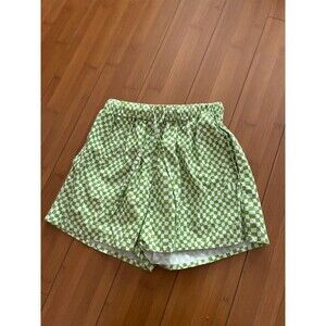 Peppermayo Green and white checkered pull-on shorts US 4 Small